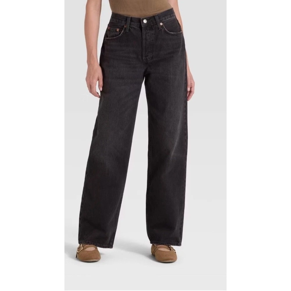 Universal Thread 90s Baggy Jeans Black High Rise Relaxed 8 Regular NWT